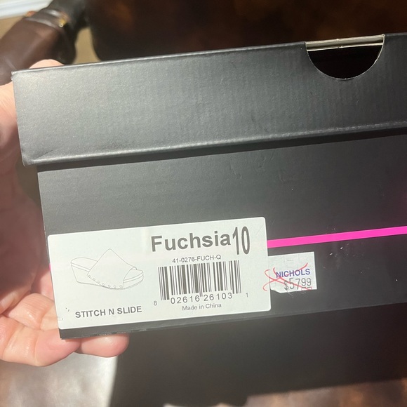 Corky’s Stitch n Slide Fuchsia Ladies Cork Wedges Sz 10 - Picture 4 of 13